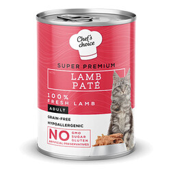 Chefs Choice - Chefs Choice Pate Lamb Kuzu Etli Tahılsız Yetişkin Kedi Konservesi 12 Adet 400 Gr 