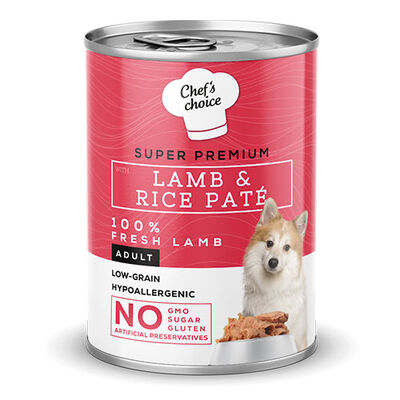 Chefs Choice Pate Lamb Rice Kuzulu Pirinçli Yetişkin Köpek Konservesi 12 Adet 400 Gr 
