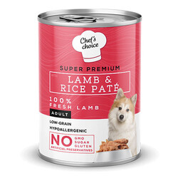 Chefs Choice - Chefs Choice Pate Lamb Rice Kuzulu Pirinçli Yetişkin Köpek Konservesi 24 Adet 400 Gr 