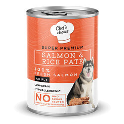 Chefs Choice - Chefs Choice Pate Somonlu Düşük Tahıllı Yetişkin Köpek Konservesi 6 Adet 400 Gr 