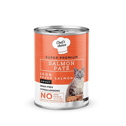 Chefs Choice - Chefs Choice Pate Somonlu Tahılsız Yetişkin Kedi Konservesi 24 Adet 400 Gr 