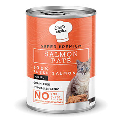 Chefs Choice - Chefs Choice Pate Somonlu Tahılsız Yetişkin Kedi Konservesi 6 Adet 400 Gr 