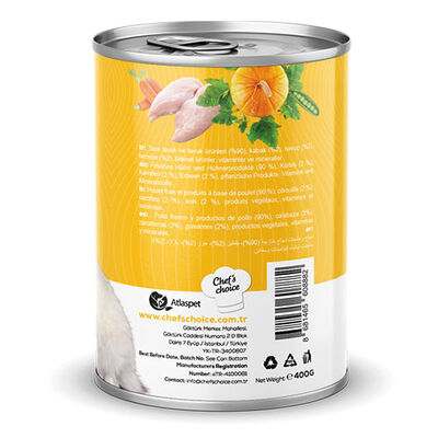 Chefs Choice Pumpkin Pate Chicken Tavuklu Balkabaklı Tahılsız Ezme Yetişkin Kedi Konservesi 12 Adet 400 Gr 