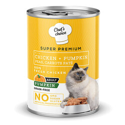 Chefs Choice - Chefs Choice Pumpkin Pate Chicken Tavuklu Balkabaklı Tahılsız Ezme Yetişkin Kedi Konservesi 6 Adet 400 Gr 