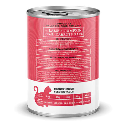 Chefs Choice Pumpkin Pate Lamb Kuzulu Balkabaklı Tahılsız Yetişkin Kedi Konservesi 12 Adet 400 Gr 