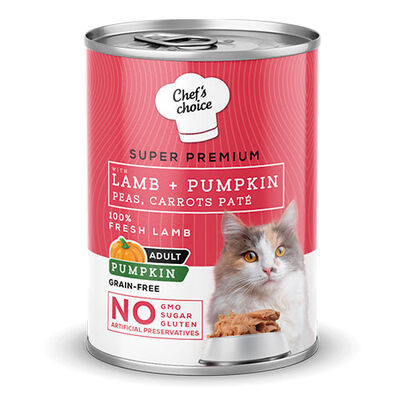 Chefs Choice Pumpkin Pate Lamb Kuzulu Balkabaklı Tahılsız Yetişkin Kedi Konservesi 400 Gr 