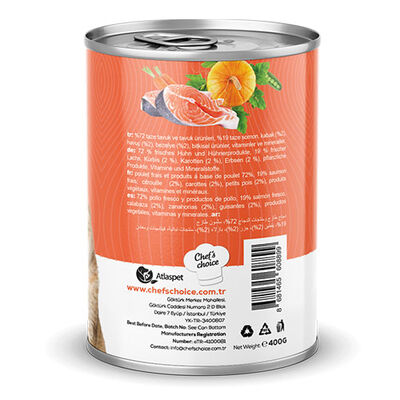 Chefs Choice Pumpkin Pate Somonlu Balkabaklı Tahılsız Yetişkin Kedi Konservesi 12 Adet 400 Gr 