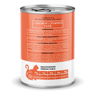 Chefs Choice Pumpkin Pate Somonlu Balkabaklı Tahılsız Yetişkin Kedi Konservesi 12 Adet 400 Gr 