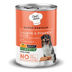 Chefs Choice - Chefs Choice Pumpkin Pate Somonlu Balkabaklı Tahılsız Yetişkin Köpek Konservesi 12 Adet 400 Gr 