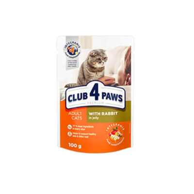 Club4Paws Tavşanlı Pouch Yetişkin Kedi Konservesi
