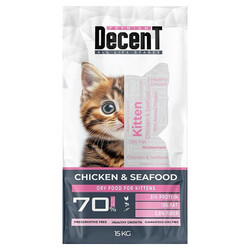 Decent - Decent Premium Tavuklu ve Balıklı Yavru Kedi Maması 15 Kg 