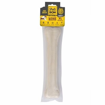 Delibon Beyaz Deri Pres Kemik Köpek Ödülü 27 Cm XL
