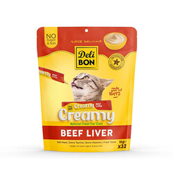 Delibon - Delibon Dana Ciğerli Krem Kedi Ödül Maması 32 x 15 g 