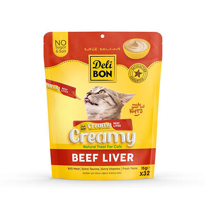 Delibon Dana Ciğerli Krem Kedi Ödül Maması 32 x 15 g 