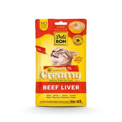Delibon - Delibon Dana Ciğerli Krem Kedi Ödül Maması 5 x 15 g 