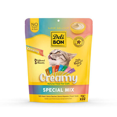 Delibon Karışık Çeşit Krem Kedi Ödül Maması 32 x 15 g 