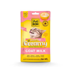 Delibon - Delibon Keçi Sütlü Krem Kedi Ödül Maması 5 x 15 g 
