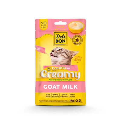 Delibon Keçi Sütlü Krem Kedi Ödül Maması 5 x 15 g 
