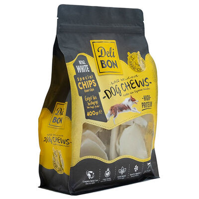 Delibon Kurutulmuş Beyaz Deri Cips Köpek Ödül Maması 400 g 