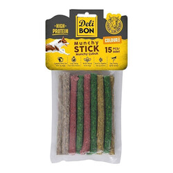 Delibon - Delibon Munchy Renkli Kalın Deri Çubuk Köpek Ödülü 15'li 