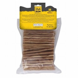Delibon Natürel Deri Burgu Çubuk Kemik Köpek Ödülü 100'lü Medium - Thumbnail