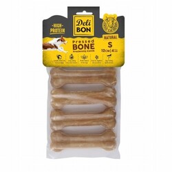 Delibon - Delibon Natürel Deri Pres Kemik Köpek Ödülü 4'lü 12 Cm Small