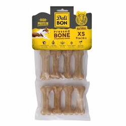 Delibon - Delibon Natürel Deri Pres Kemik Köpek Ödülü 8'li 7 Cm XS