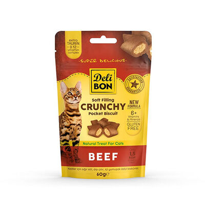 Delibon Sığır Etli Bisküvi Kedi Ödül Maması 60 g 