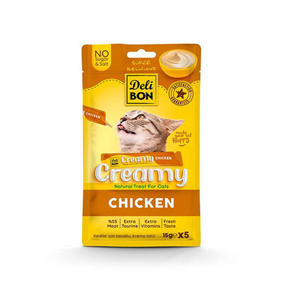 Delibon Tavuklu Krem Kedi Ödül Maması 5 x 15 g 
