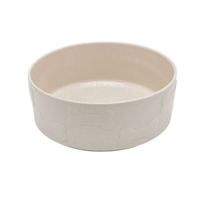 Design Seramik Köpek Mama ve Su Kabı Beyaz 23 Cm 