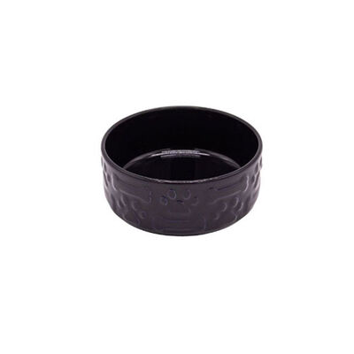 Design Seramik Köpek Mama ve Su Kabı Lacivert 12 Cm 250 Ml 