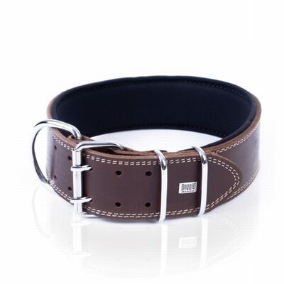 Doggie Çift Kat Deri Köpek Boyun Tasması Kahverengi 6x65-75 Cm 