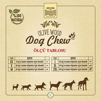 Doggie Doğal Zeytin Ağacı Köpek Çiğneme Oyuncağı Medium 15 kg 