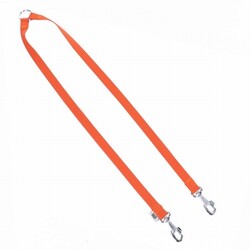 Doggie Dokuma İkili Köpek Gezdirme Aparatı Turuncu 2x60-60 Cm - Thumbnail