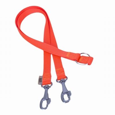 Doggie Dokuma İkili Köpek Gezdirme Aparatı Turuncu 2x60-60 Cm 