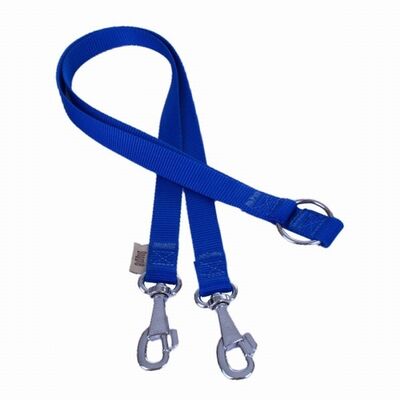 Doggie Dokuma İkili Köpek Gezdirme Aparatı Royalblue 2x60-60 Cm 