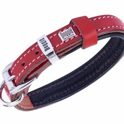 Doggie Yumuşak Firstclass Deri Köpek Boyun Tasması Kırmızı 1,5x20-25 Cm 