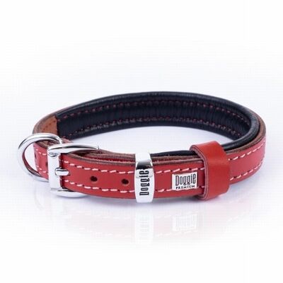 Doggie Yumuşak Firstclass Deri Köpek Boyun Tasması Kırmızı 1,5x20-25 Cm 