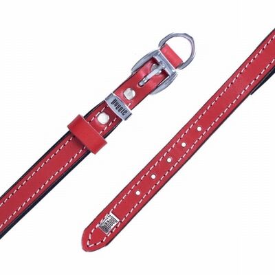 Doggie Yumuşak Firstclass Deri Köpek Boyun Tasması Kırmızı 1,5x20-25 Cm 