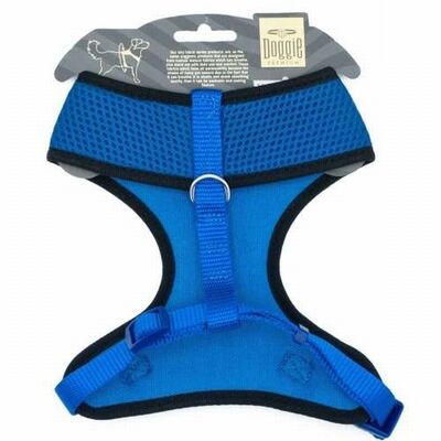 Doggie Havalı Dokuma Küçük Irk Köpek Göğüs Tasması Royalblue 1,5x35-45 Cm 