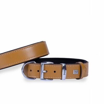 Doggie Konfor Deri Köpek Boyun Tasması Camel 3,5x52 60 Cm 