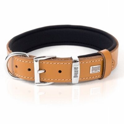Doggie Konfor Deri Köpek Boyun Tasması Camel 3x42 50 Cm 