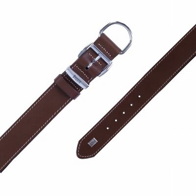 Doggie Konfor Deri Köpek Boyun Tasması Kahverengi 3,5x52 60 Cm 