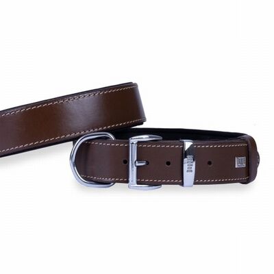 Doggie Konfor Deri Köpek Boyun Tasması Kahverengi 4x57 65 Cm 