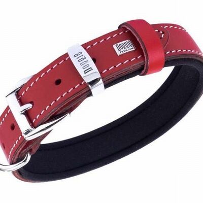 Doggie Konfor Deri Köpek Boyun Tasması Kırmızı 2,5x37 45 Cm 