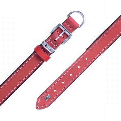 Doggie Konfor Deri Köpek Boyun Tasması Kırmızı 2,5x37 45 Cm 