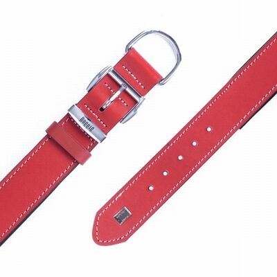 Doggie Konfor Deri Köpek Boyun Tasması Kırmızı 4x57 65 Cm 