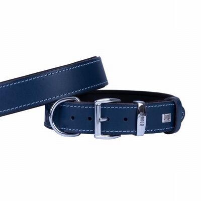Doggie Konfor Deri Köpek Boyun Tasması Royalblue 3,5x52 60 Cm 