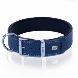 Doggie Konfor Deri Köpek Boyun Tasması Royalblue 3,5x52 60 Cm - Thumbnail