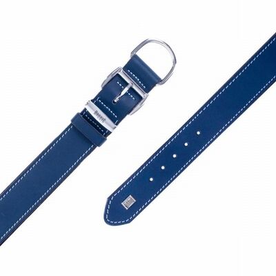 Doggie Konfor Deri Köpek Boyun Tasması Royalblue 3,5x52 60 Cm 